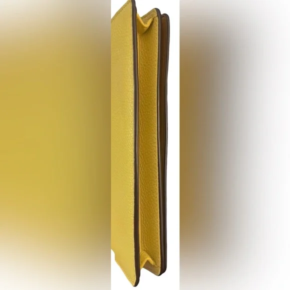 Coach Hayden Foldover Crossbody Yellow Clutch w/ Prairie Rivets - Picture 12 of 14